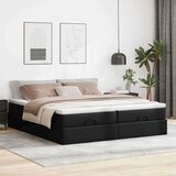 vidaXL Otomanski okvir kreveta s madracima crni 160x200cm umjetna koža | shoptok.hr