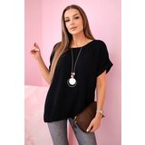 Kesi Włoski Muslin blouse with a necklace black | Eponuda.ba