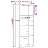  Samostojeća polica za knjige Crni hrast 60 x 30 x 151,5 cm | Eponuda.com