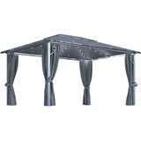  Sjenica sa zastorima i LED svjetlima 400 x 300 cm antracit | shoptok.hr
