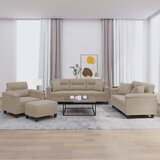  4-dijelni set sofa s jastucima smeđesivi od mikrovlakana | Eponuda.com