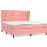 vidaXL Box spring postelja z vzmetnico roza 180x200 cm žamet, (20897510) Cene