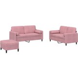 vidaXL 3-dijelni set sofa s jastucima ružičasti baršunasti | shoptok.hr
