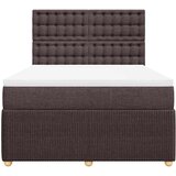 vidaXL Krevet s oprugama i madracem tamnosmeđi 140 x 190 cm od tkanine | shoptok.hr