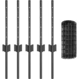 vidaXL Euro Ograda s 5 U Stupova Siva 0.4x10 m Čelik | shoptok.hr