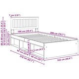  Okvir za krevet s uzglavljem Smeđi hrast 100 x 200 cm | shoptok.hr