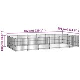  Zunanji pasji boks jeklo 16,94 m² - - črna - 83.2 - 582 x 291 x 100 cm - | Shoptok.si