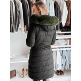 DStreet Kurtka damska zimowa TRENDNEL długa pikowana z futerkiem zielona TY4589 | Shoptok.si