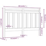  Uzglavlje za krevet sivo 166 x 4 x 100 cm od masivne borovine | Eponuda.com
