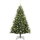vidaXL Umjetna zložljiva božićna jelka 150 LED Zelena 150 cm PVC in PE | Shoptok.si