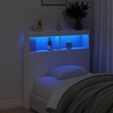 Ormarić za uzglavlje s LED svjetlima bijeli 100 x 17 x 102 cm | shoptok.hr
