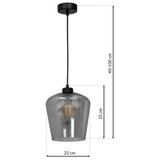  Luster na sajli SANTIAGO 1xE27/60W/230V crna | Eponuda.com
