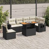 vidaXL 7-dijelni set vrtnih sofa od poliratana s jastucima crni | shoptok.hr