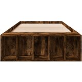vidaXL Posteljni okvir dimljeni hrast 100x200 cm inženirski les | Shoptok.si