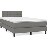 vidaXL Box spring postelja z vzmetnico LED temno siva 120x190 cm blago Cene