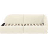 vidaXL Kotna postelja z vzglavjem krema 80 cm x 200 cm blago | Shoptok.si