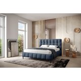 MID.YOU OBLAZINJENA POSTELJA 160 cm x 200 cm , les, tekstil, leseni material modra | Shoptok.si