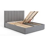 Bonami Selection Sivi tapecirani bračni krevet s podnicom i prostorom za odlaganje 180x200 cm Thessa Bold Line – | shoptok.hr
