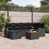  Sjedeća garnitura za vrt 7 kom. Crna poliratan 234 x 124 x 85 cm | Shoptok.si