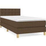 Maison Chic Box spring postelja - Vzmetna postelja z vzmetnico temno rjava 100x200 cm blago SL19428, (21893714) Cene