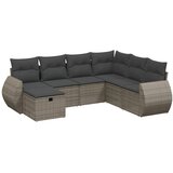 Maison Chic Seti vrtnega pohištva - Vrtna garnitura - Vrtni pohištvo set 7-delna z blazinami siv poli ratan, (21802628) | Shoptok.si