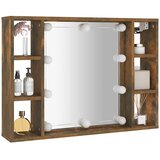 Ormarić s ogledalom LED boja dimljenog hrasta 76 x 15 x 55 cm | Eponuda.com