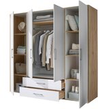 Modern Living Omara S Klasičnimi Vrati Lembo, Bela, Barva Hrasta | Shoptok.si