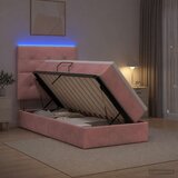  LED krevet za pohranu s madracem Ružičasta 90 x 200 cm Baršun | shoptok.hr