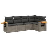 Maison Chic Seti vrtnega pohištva - Vrtna garnitura - Vrtni pohištvo set 5-delna z blazinami siv poli ratan, (21816159) | Shoptok.si