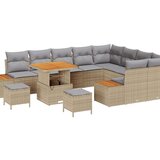  12-delni set vrtnega kavča z blazinicami Bež poli ratan akacija | Shoptok.si