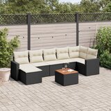 Maison Chic Seti vrtnega pohištva - Vrtna garnitura - Vrtni pohištvo set 8-delna z blazinami črn poli ratan, (21800060) | Shoptok.si