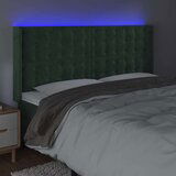  LED posteljno vzglavje temno zeleno 203x16x118/128 cm žamet, (20951707) | Shoptok.si