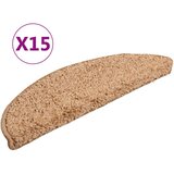  Prostirke za stepenice 15 kom 56x17x3 cm bež poluokrugle | shoptok.hr