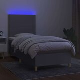  Box spring s madracem LED svjetlosivi 100x200 cm tkanina | shoptok.hr