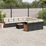 vidaXL 12-dijelni set vrtnih sofa od poliratana s jastucima crni | shoptok.hr