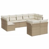 Maison Chic Seti vrtnega pohištva - Vrtna garnitura 9-delna z blazinami bež poli ratan, (21796544) | Shoptok.si