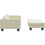  Dječja sofa s tabureom krem 100 x 50 x 30 cm od umjetne kože | shoptok.hr