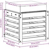  Vanjska stolica klupa s jastukom Prirodna 43 x 43 x 37 cm - Prirodna i svijetlo siva 40 cm Zatvoren prostor za noge | shoptok.hr