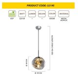 Opviq Luster L1271, 120 cm, 18 cm, E27, srebrna | Eponuda.ba