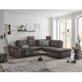 CARRYHOME KOTNA SEDEŽNA GARNITURA, mikrovelur sivorjava | Shoptok.si