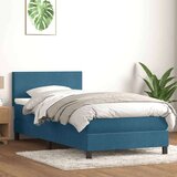 Box spring postelja z vzmetnico temno modra 80x210 cm žamet, (21792481) Cene