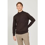 ALTINYILDIZ CLASSICS Men's Brown Standard Fit Normal Cut Half Turtleneck Knitwear Sweater. cene