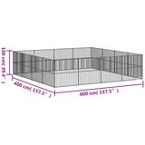  Ograda za pse sa 16 panela crna od pocinčanog čelika | shoptok.hr