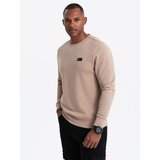 Ombre Men's non-stretch sweatshirt with metal pin - beige | Shoptok.si