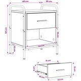  Noćni ormar Hrast artisan 40 x 30 x 50 cm Konstruirano drvo | shoptok.hr