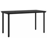  5-dijelni vrtni blagovaonski set s jastucima crni Crna Dužina stola 140 cm | shoptok.hr
