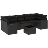 8-dijelni set vrtnih sofa od poliratana s jastucima crni | shoptok.hr