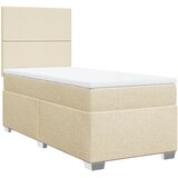  Okvir kreveta s oprugama i madrac krem 80x200 cm od tkanine | shoptok.hr