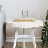 vidaXL Mizna plošča okrogla bela Ø40x3 cm trdna borovina Cene