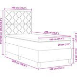 vidaXL Posteljni izvlečni okvir z vzmetnico & LED temno siva 100x200 cm tkanina | Shoptok.si